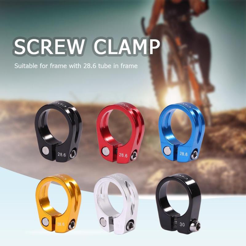 28.6/30mm Alloy MTB BMX Bike Seat Clamp Aluminium Quick Release Mountain Road Fixed Gear Bike Seatpost Clamp-ebowsos