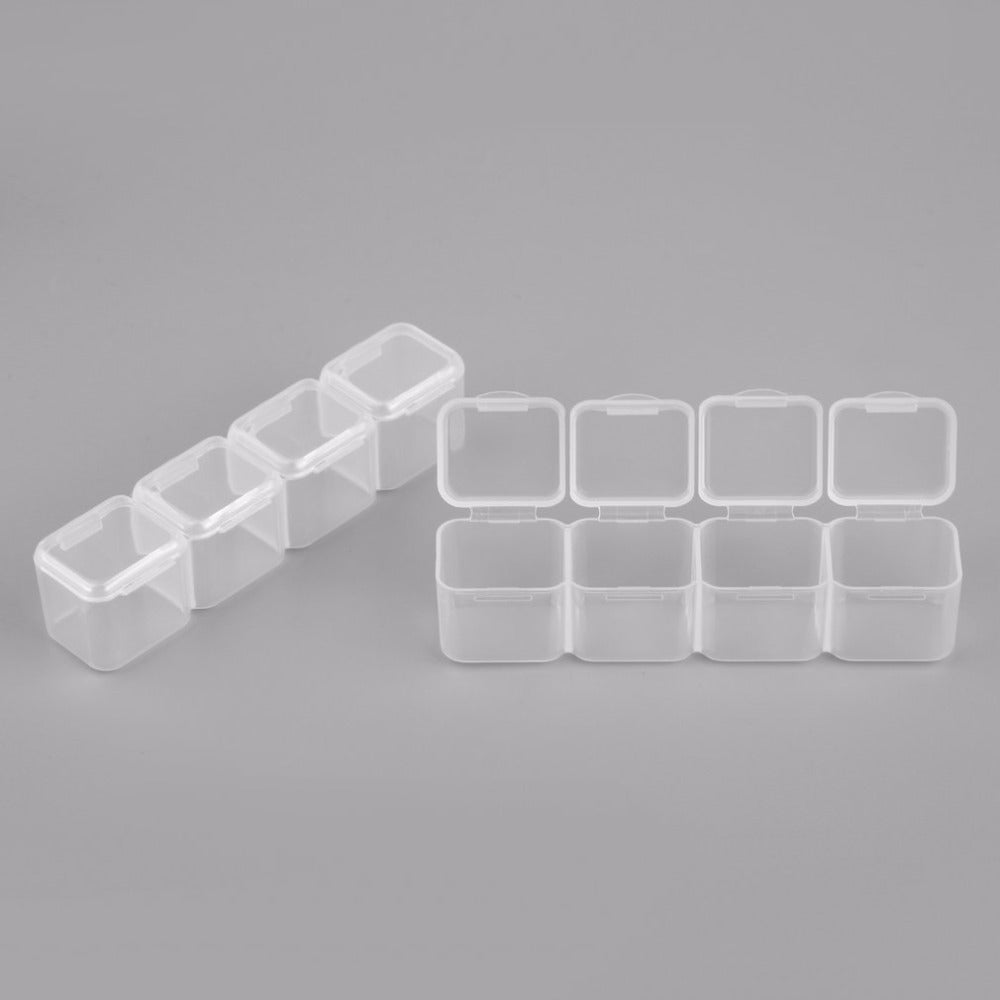 28 Slots Clear Plastic Empty Storage Box for Nail Art Manicure Tools Jewelry Beads Display Storage Case Organizer Holder - ebowsos