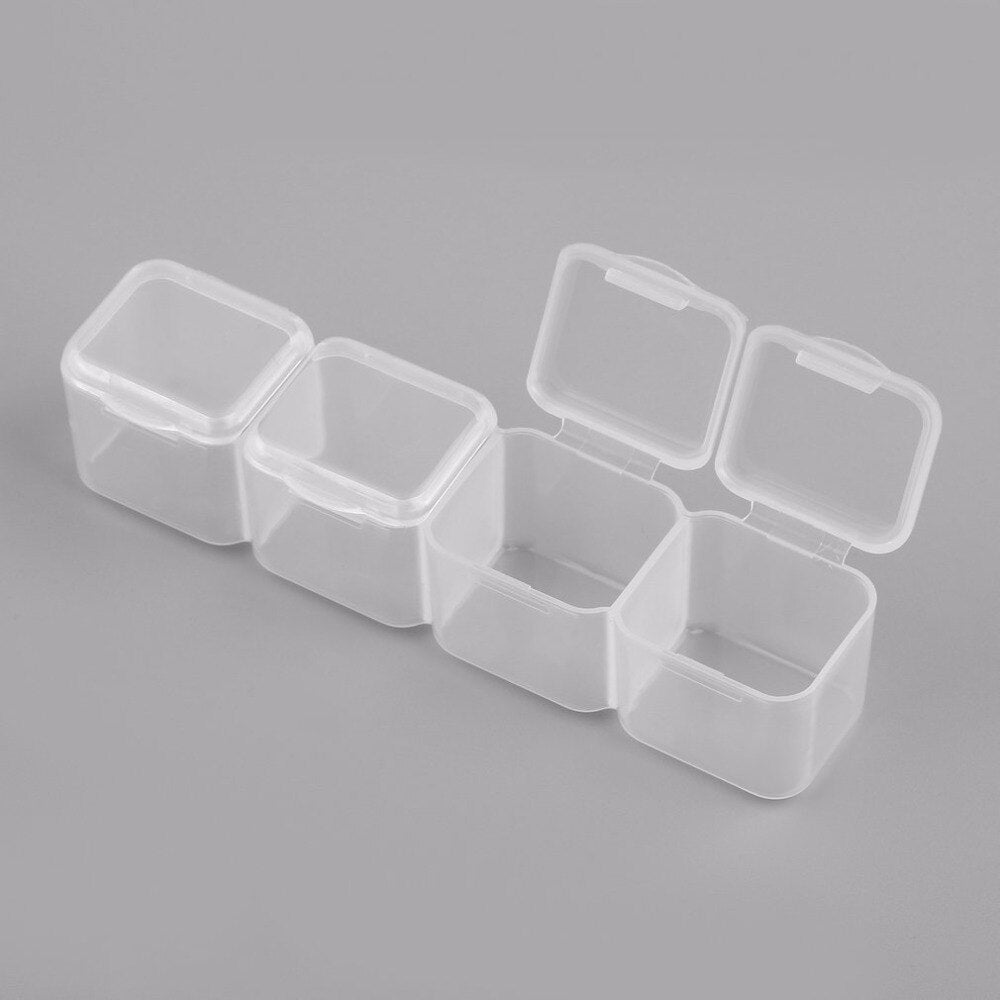 28 Slots Clear Plastic Empty Storage Box for Nail Art Manicure Tools Jewelry Beads Display Storage Case Organizer Holder - ebowsos