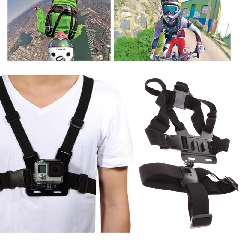 29in1 Pole Head Chest Mount Strap For GoPro Hero 3+ 4 Camera Accessories For GoPro Hero 2 3 3+ 4 / SJ 4000 5000 Camera Strap - ebowsos