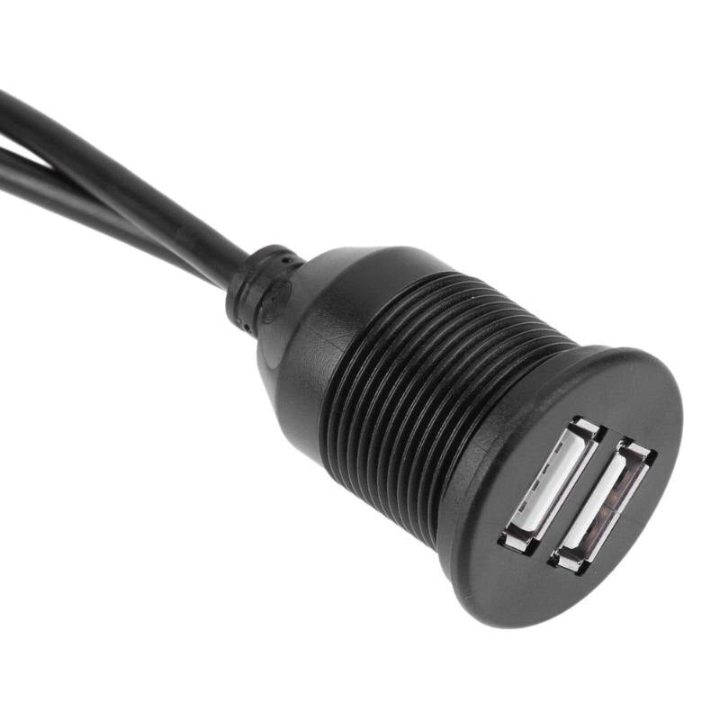 2M Car Van Dashboard Flush Mount Dual USB Socket Extension Lead Panel USB Male To Female Cable High Quality - ebowsos