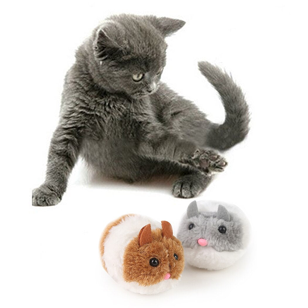 2PCS Cat Mouse Toys Plush Vibrating Moving Kitten Mice Toys Cat Interactive Toys Funny Cat Plush Vocal Toy-ebowsos