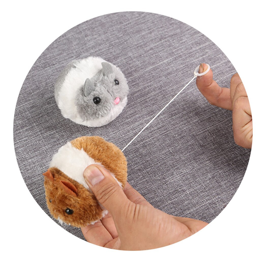 2PCS Cat Mouse Toys Plush Vibrating Moving Kitten Mice Toys Cat Interactive Toys Funny Cat Plush Vocal Toy-ebowsos