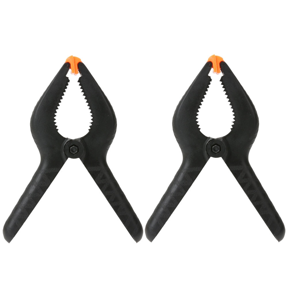 2PCS DIY Tool 9 inch Black Spring Clip Heavy Duty Plastic Nylon Spring Clamp Clip Tips For Photography Background Plate - ebowsos