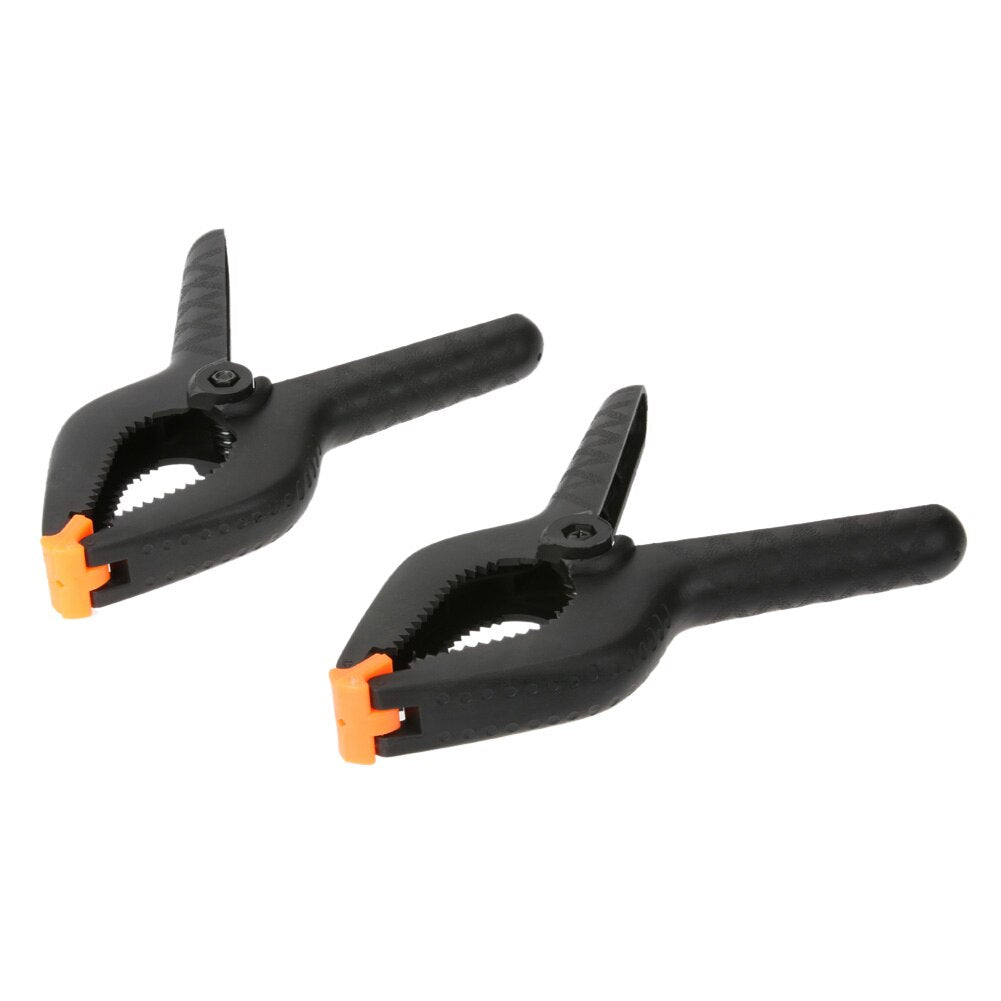 2PCS DIY Tool 9 inch Black Spring Clip Heavy Duty Plastic Nylon Spring Clamp Clip Tips For Photography Background Plate - ebowsos