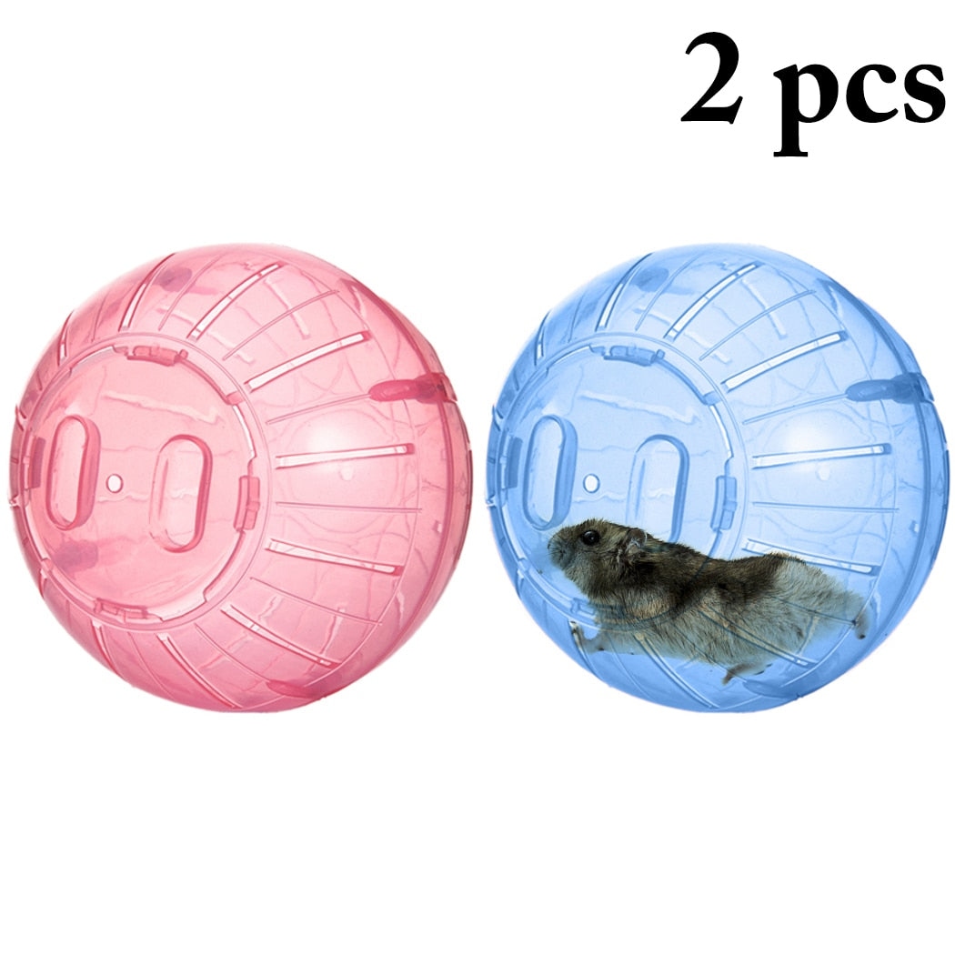 2PCS Hamster Ball Creative Hamster Exercise Rolling Balls Small Animal Toy Hamster Running Ball Toy Blue Red Pet Supplies-ebowsos