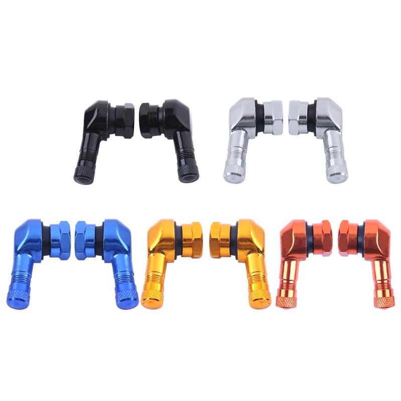 2Pcs 90 Degree CNC Aluminum Motorcycle 11.3mm Rim Tire Tyre Valve Stems Auto Motorcycle Airtight Stem Air Caps Car Styling New - ebowsos