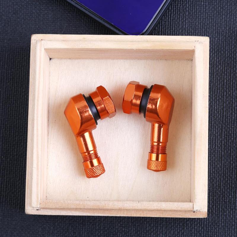 2Pcs 90 Degree CNC Aluminum Motorcycle 11.3mm Rim Tire Tyre Valve Stems Auto Motorcycle Airtight Stem Air Caps Car Styling New - ebowsos