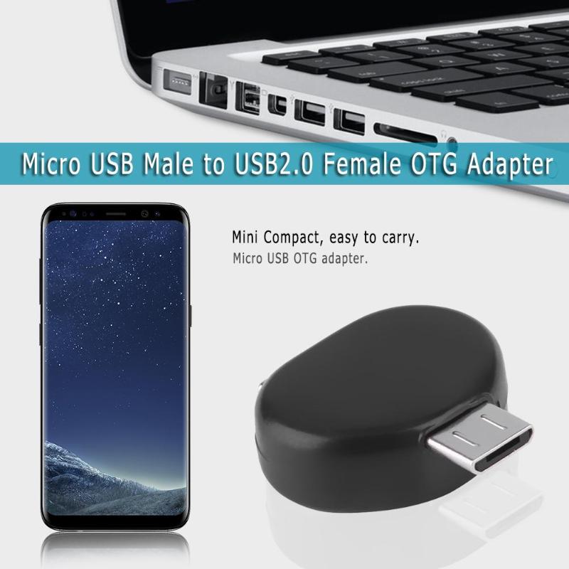 2Pcs Black Micro USB Male to USB Female OTG Adapter for Android Mobile Phone High Quality USB Male to USB2.0 Female OTG Adapter - ebowsos