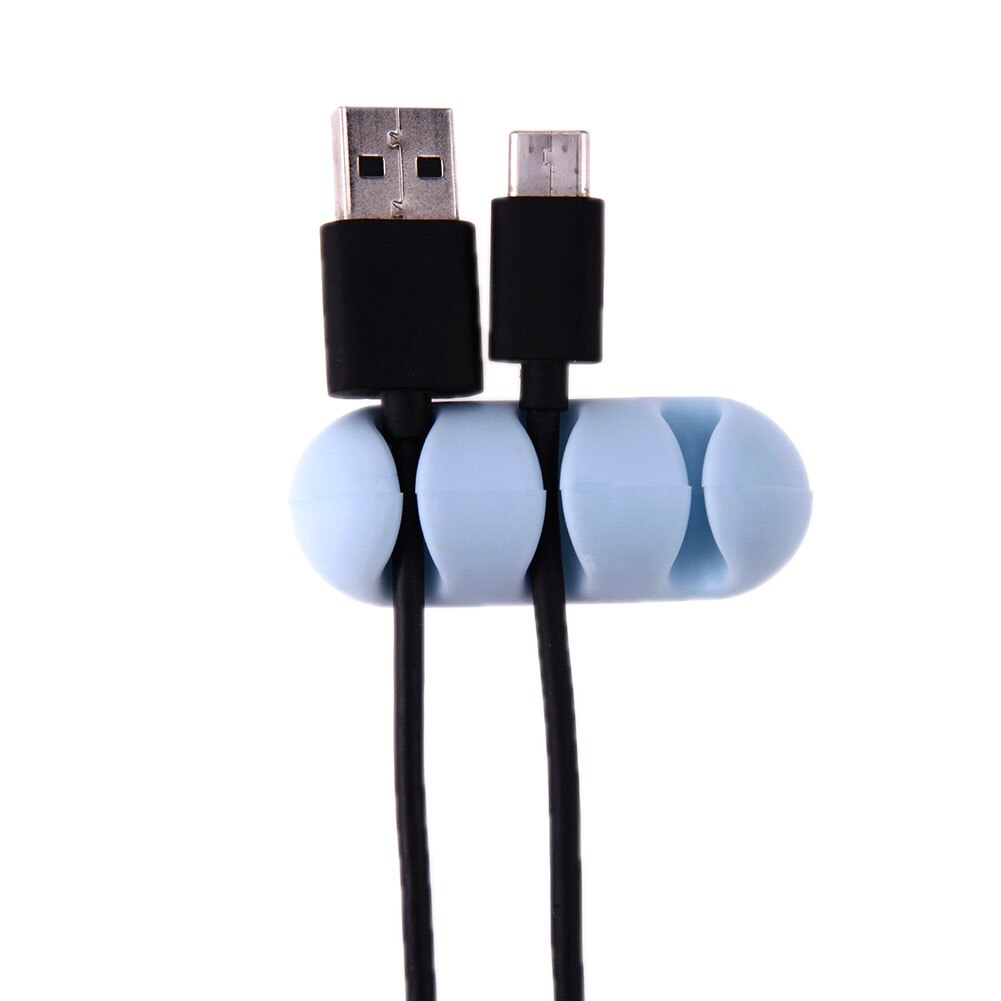 2Pcs Cable Organizer Mini Silicone Adhesive Ethernet Charging Data Earphone Cable Organizer Tool for Digital Cable USB Adapter - ebowsos