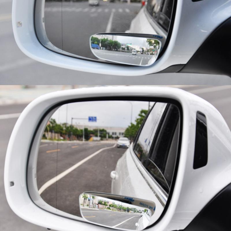 2Pcs Car Mirror 360 Degree Wide Angle Convex Blind Spot Mirror Parking Auto Motorcycle Rear View Adjustable Mirror Accessories - ebowsos