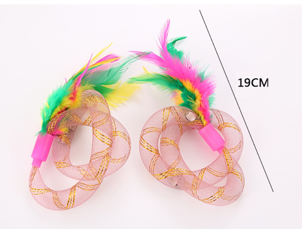 2Pcs Cat Toys Funny Colorful Cat Spring Toys Line Tube With Feather Spring Elastic Toy Pet Interactive Training Supplies For Cat-ebowsos