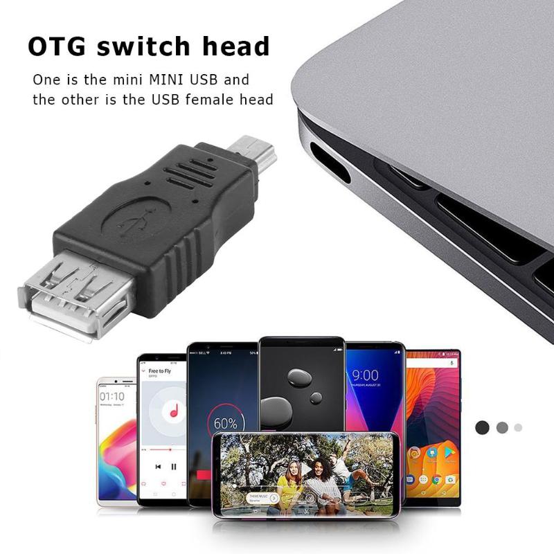 2Pcs Mini USB 5P Male to USB Female Transfer Data Sync OTG Adapter Converter Connector for Phone Tablet PC High Quality Adapter - ebowsos