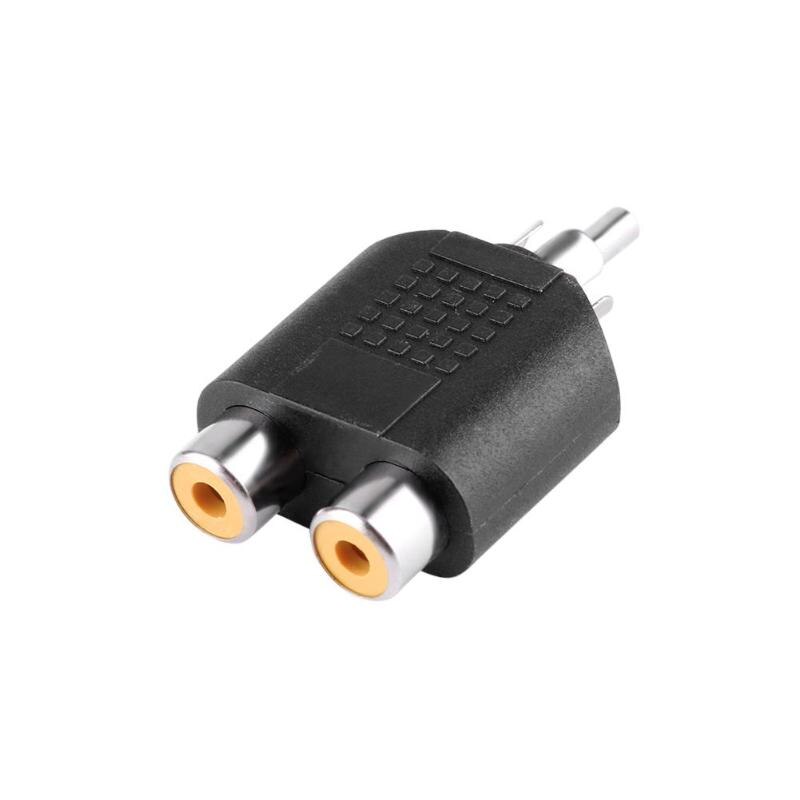 2Pcs RCA Y Splitter AV Audio Video Plug Converter 1 Male to 2 Female Cable Adapters Connectors High Quality Adapter - ebowsos
