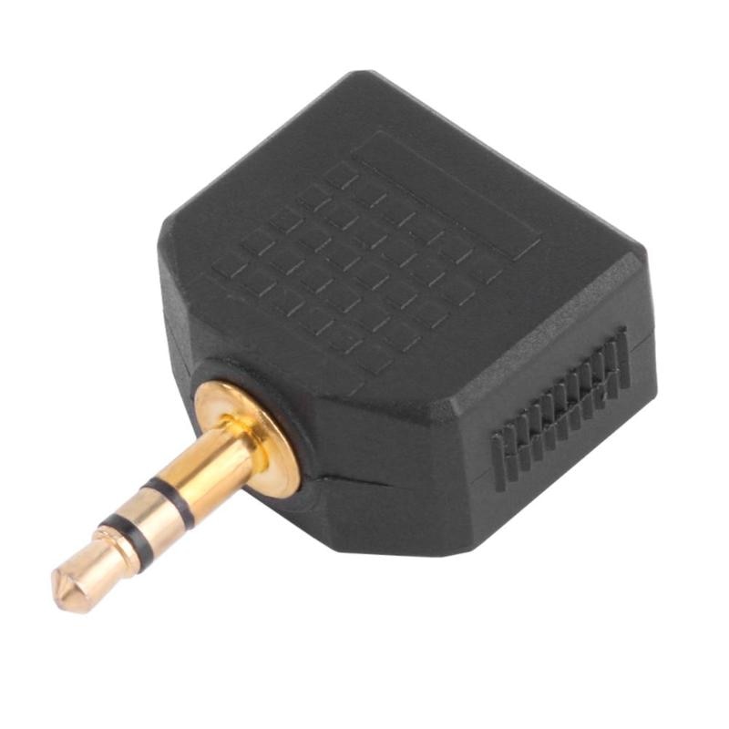 2Pcs/Set Gold Plated 3.5mm Male Stereo to Dual 3.5mm Female Jack Y Splitter Audio Adapter Converter Connector High Quality - ebowsos