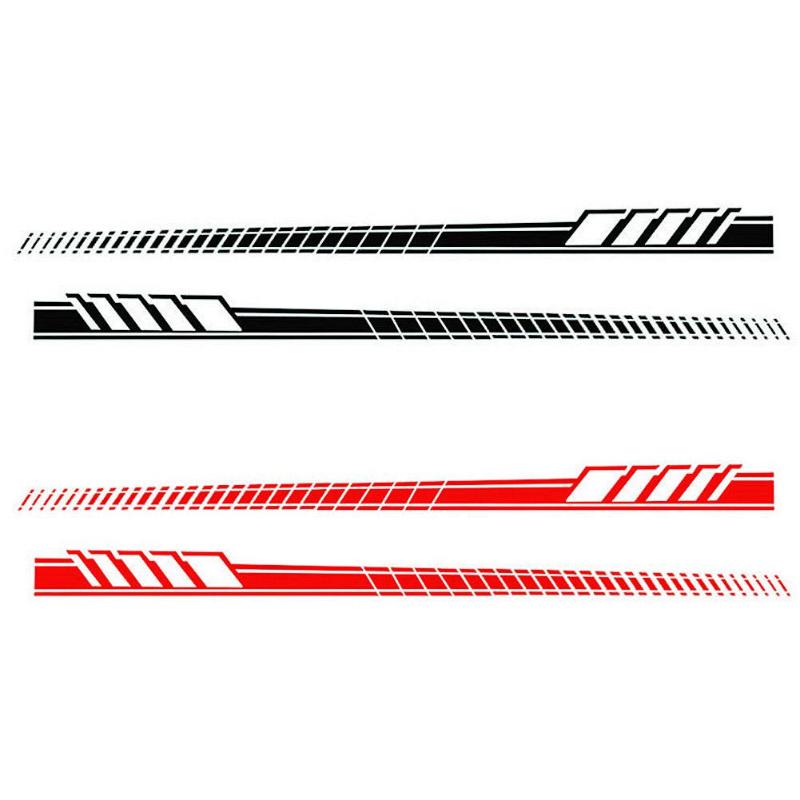 2Pcs/set Car Auto Body Stickers Long Stripe Side Skirt Decoration Vinyl Decals Car Side Skirt Decor Stickers And Decals Hot Sale - ebowsos