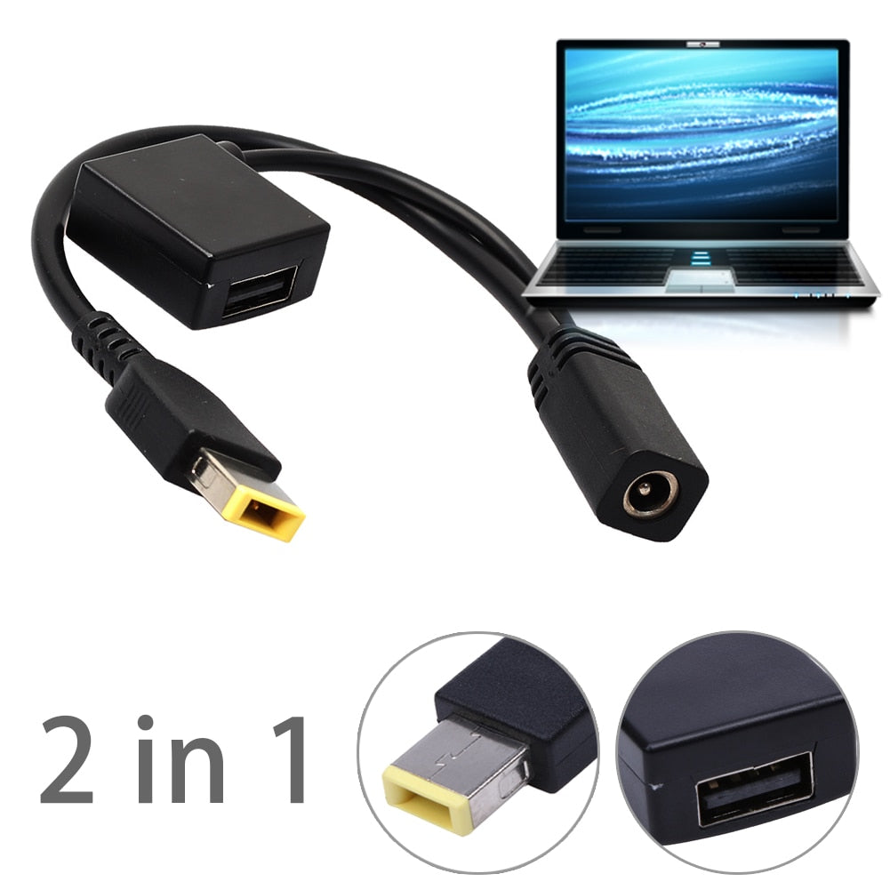 2in1 20V Female Power Charger Converter Cord Adapter for Lenovo Yoga ThinkPad - ebowsos