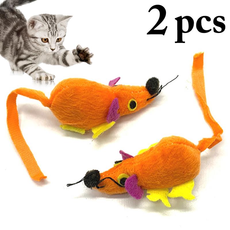 2pcs Bite Resistant Cat Toys Plush Mice Shape Toy Creative Cartoon Fashion Cat Bite Toy Kitten Mice Toys Pet Supplies Cat Favors-ebowsos