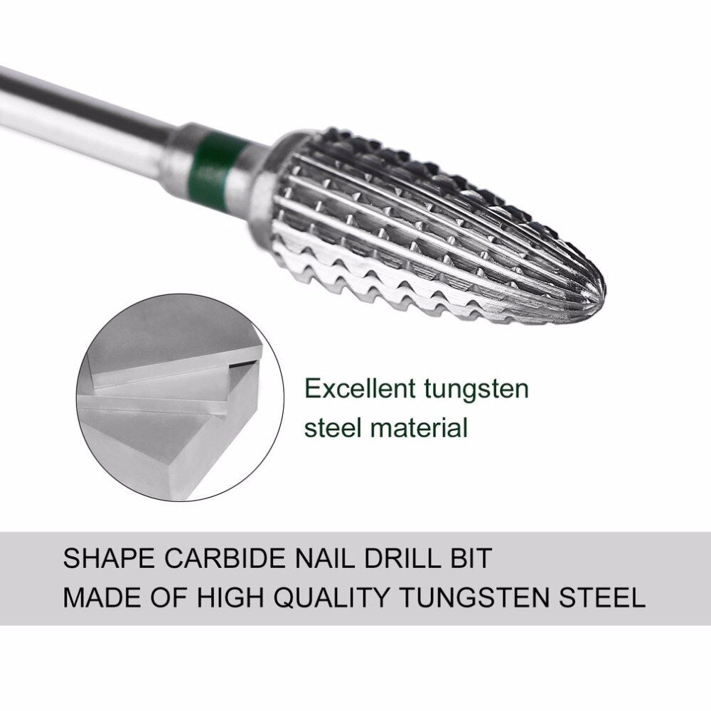 2pcs Large Cone Shape Carbide Nail Drill Bit Electric Nail File Drill Bit Coarse Carbide Drill 3/32 inches - ebowsos