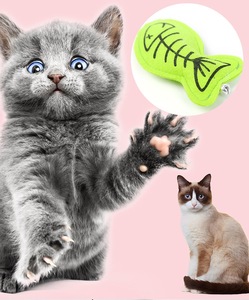 2pcs Non-Woven PP Cotton Catnip Cat Toys Bite Resistant Fish Shape Kitten Interactive Toy Cat Chew Toy Pet Supplies Cat Favors-ebowsos