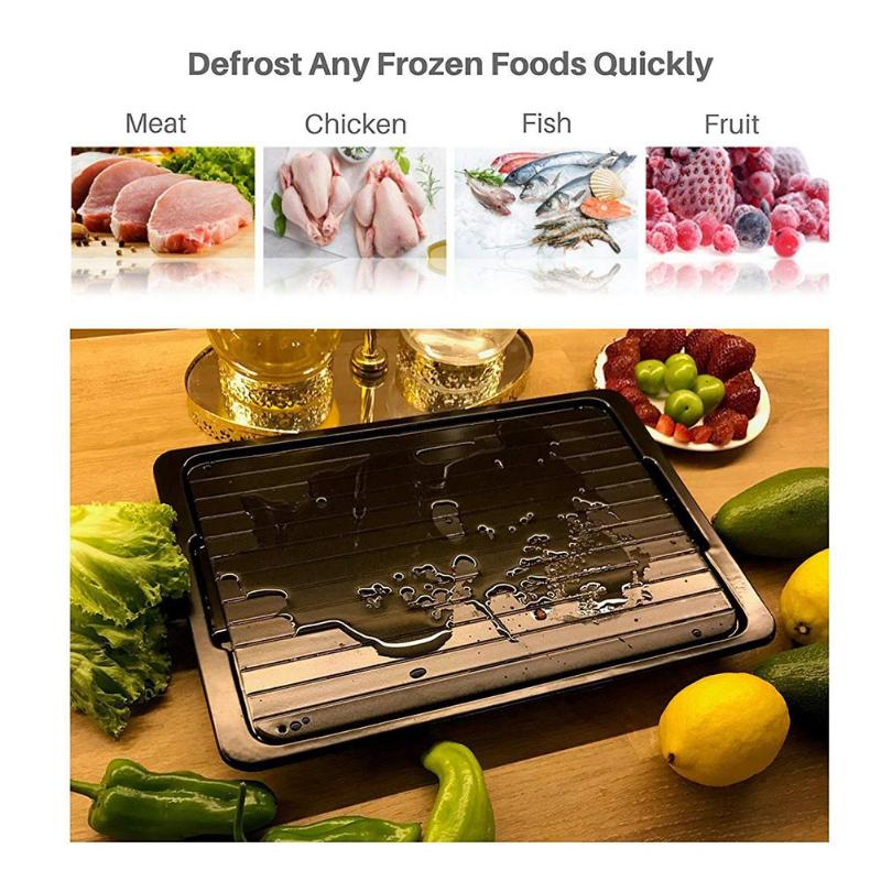 2pcs/Set Fast Defrosting Tray Thaw Frozen Board Practical Food Meat Quick Defrost Plate Home Furnishing Essential Supplies - ebowsos