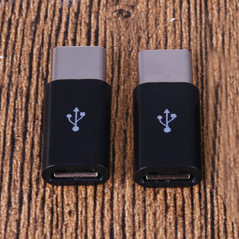 2pcs/Set Type-C Male to micro USB Female Converters Charging Data Transfer USB 3.1 Adapter for Android Devices - ebowsos