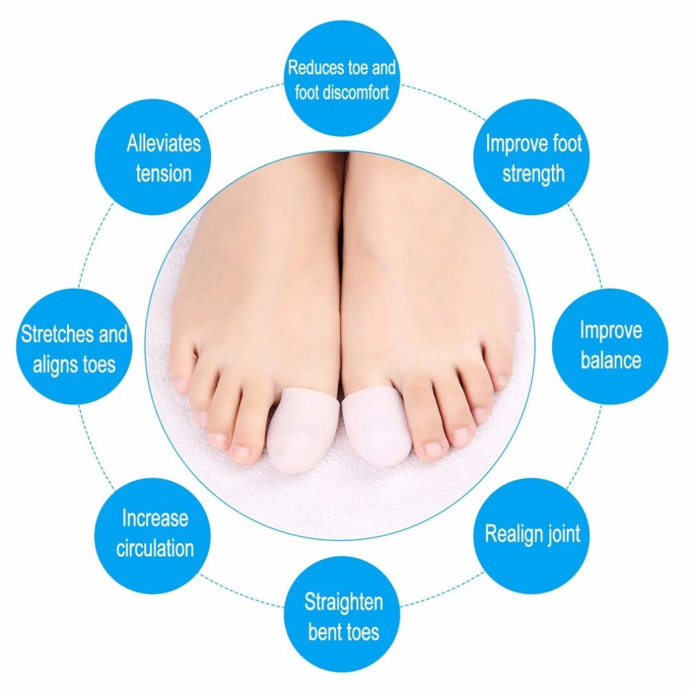 2pcs Silicone Gel Toe Tube Toe Caps Toe Cushions Foot Corns Remover Finger Toe Protect Body Massager Insoles Health Care - ebowsos