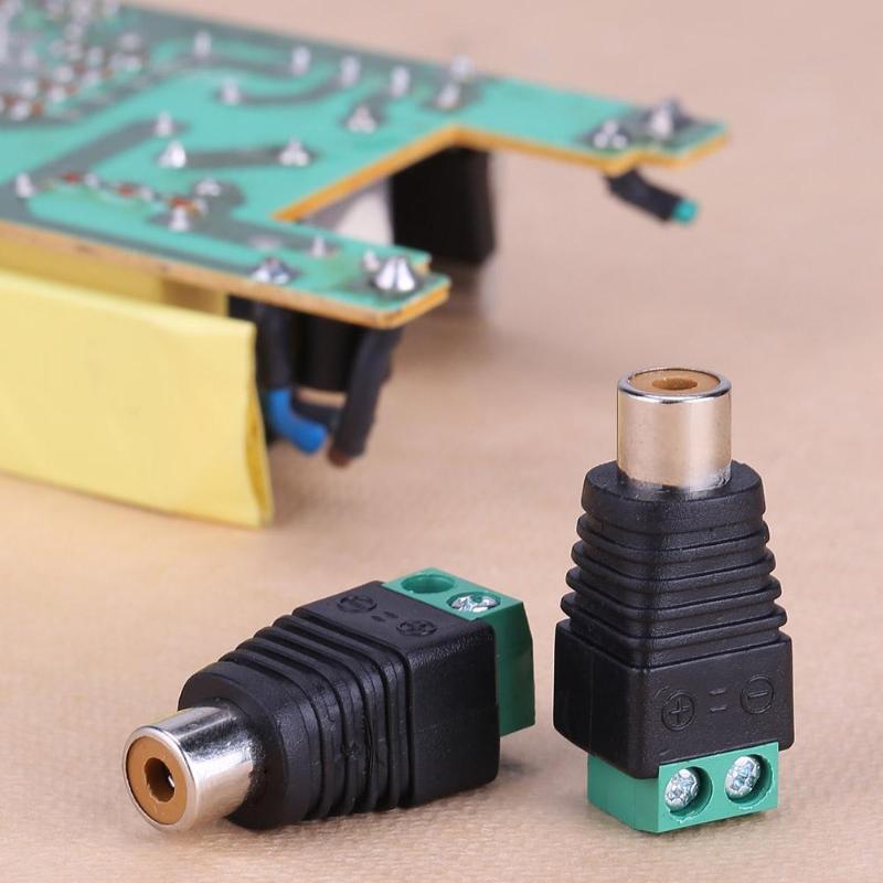 2pcs Speaker Wire Cable to Audio Male RCA Connectors Adapters Jack Plug for Camera Monitor Professional RCA to Terminal Adapter - ebowsos