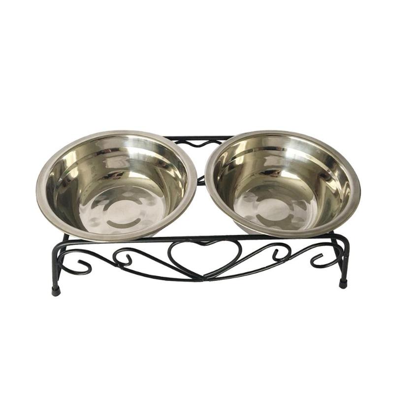 2pcs Stainless Steel Pet Dog Cats Bowl Food Water Feeder Dish Pets Supplies High Quality Best Prices - ebowsos