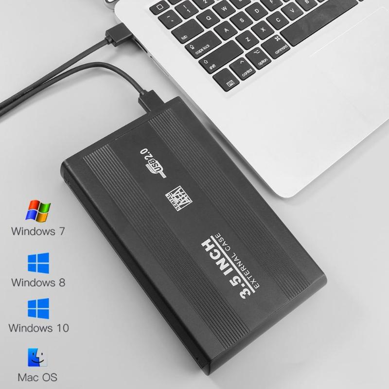 3.5 inch SATA IDE to USB 3.0 High Speed External HDD Hard Drive Disk Case Enclosure Box with LED Indicator for Laptop Desktop - ebowsos