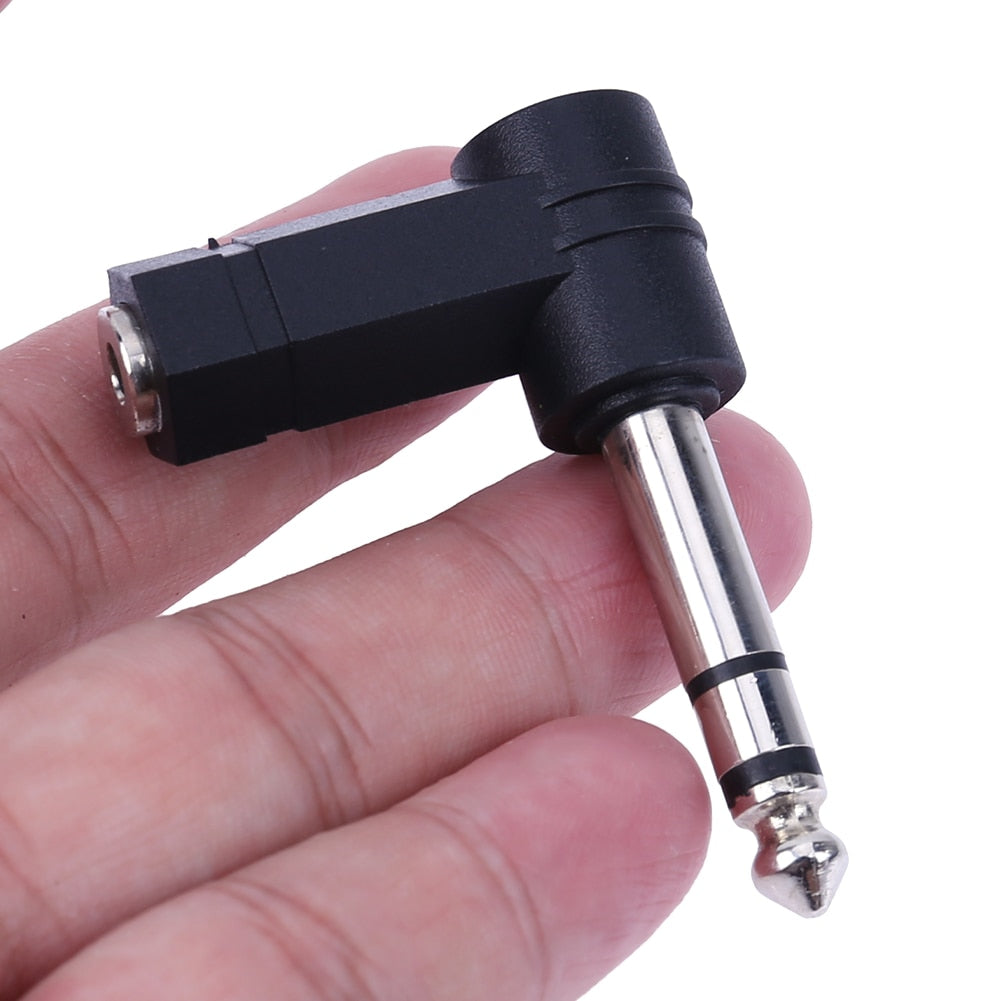 3.5mm 1/8" Stereo TRS 3.5mm Female to 6.35mm 1/4" Mono Stereo Male 90 degree Audio Adapter Converter High Quality Accessory - ebowsos