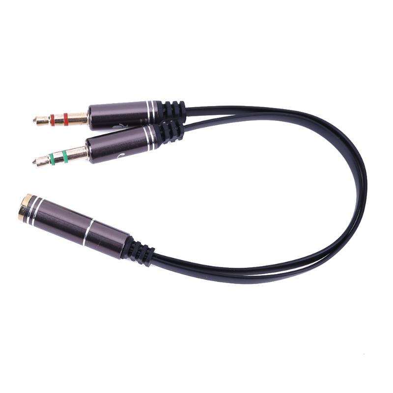 3.5mm Audio Splitter Adapter Cable for Computer Jack 3.5mm 1 Male to 2Female Mic Y Splitter Cable Headset Splitter Adapter Cable - ebowsos