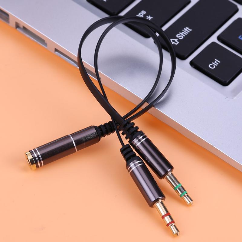 3.5mm Audio Splitter Adapter Cable for Computer Jack 3.5mm 1 Male to 2Female Mic Y Splitter Cable Headset Splitter Adapter Cable - ebowsos