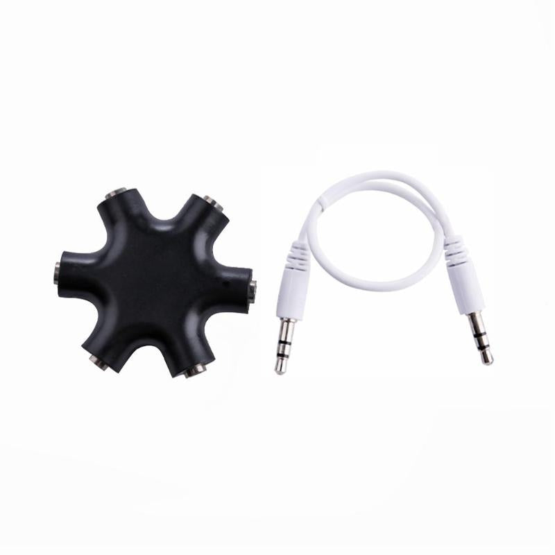3.5mm Earphone Headphone Audio Splitter 1 Male to 5 Female Port Cable Adapter Converter Connector High Quality Audio Splitter - ebowsos