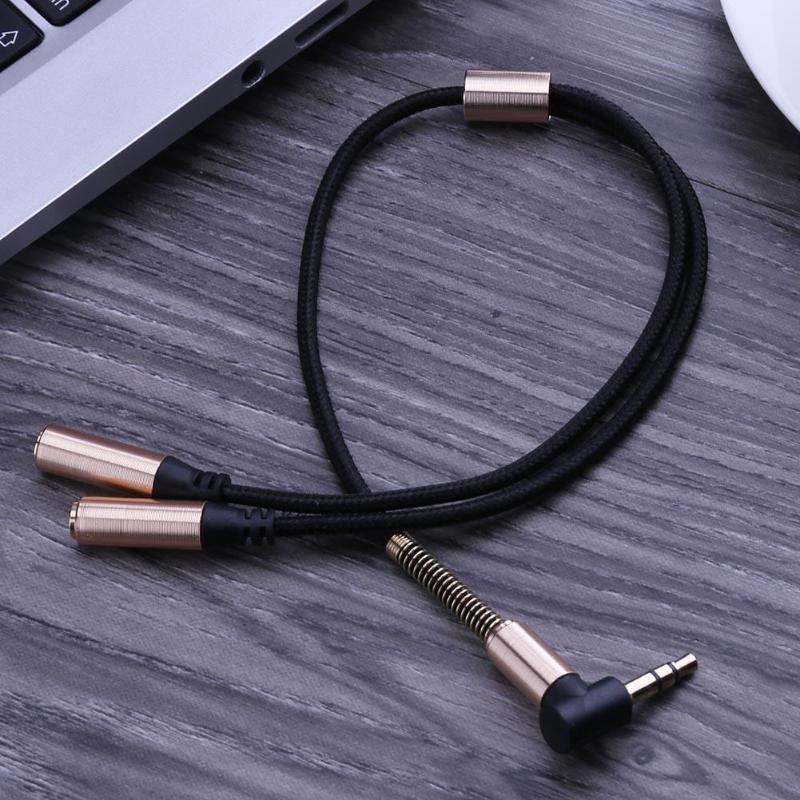 3.5mm Jack Audio Cable Male to 2 Female Car AUX Earphone Extension Cable 3.5mm Headphone Y Splitter Adapter for iphone Laptop - ebowsos