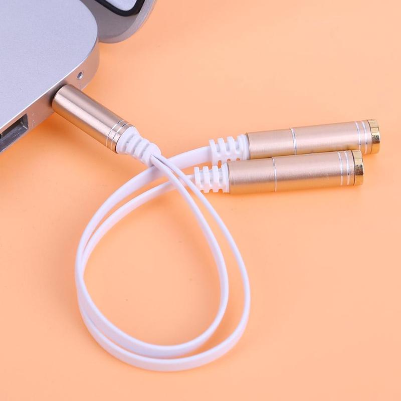 3.5mm Jack Male to 2 Female Audio Splitter Cable Adapter Microphone Mic Y Distributor Cable Cord Wire Adaptor for Earphone Mic - ebowsos