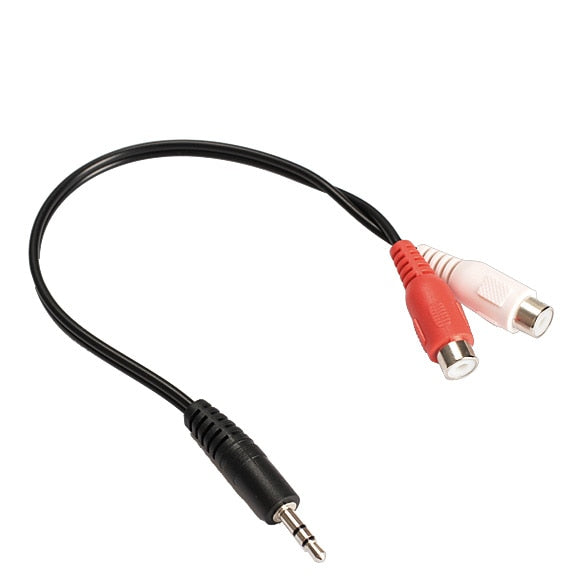 3.5mm Jack Male to 2 RCA Female Jack RCA Stereo Audio Cable Converter Adapter High Quality - ebowsos