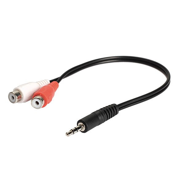 3.5mm Jack Male to 2 RCA Female Jack RCA Stereo Audio Cable Converter Adapter High Quality - ebowsos