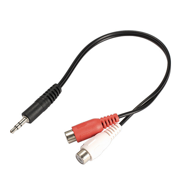 3.5mm Jack Male to 2 RCA Female Jack RCA Stereo Audio Cable Converter Adapter High Quality - ebowsos