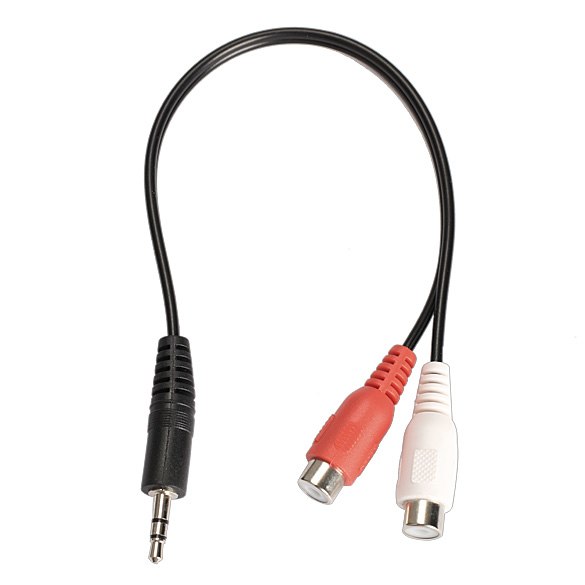3.5mm Jack Male to 2 RCA Female Jack RCA Stereo Audio Cable Converter Adapter High Quality - ebowsos