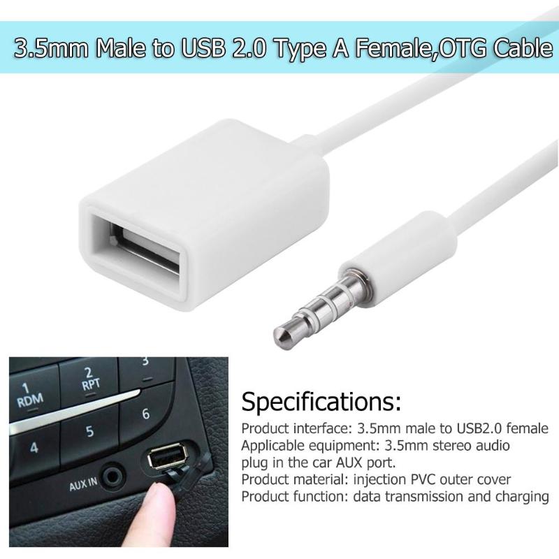 3.5mm Male Audio AUX Jack to USB 2.0 Type A Female OTG Converter Adapter Cable Wire Cord High Quality  3.5mm USB OTG Cable New - ebowsos