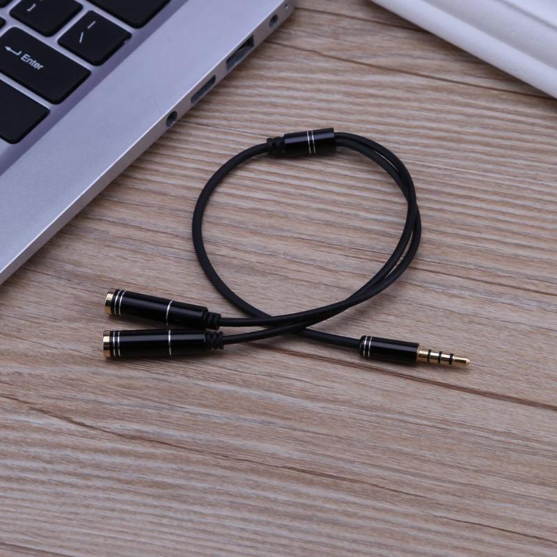 3.5mm Male to 2 Female Earphone Extension Splitter Cable Audio 1 to 2 Converter Adapter Cables Cord Wire Line for Headset - ebowsos