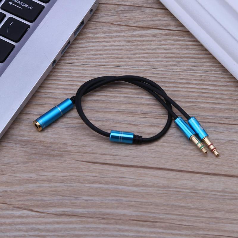 3.5mm Male to 2 Female Earphone Extension Splitter Cable Audio Converter 1 to 2 Cables Cord Wire for Desktop Computer - ebowsos