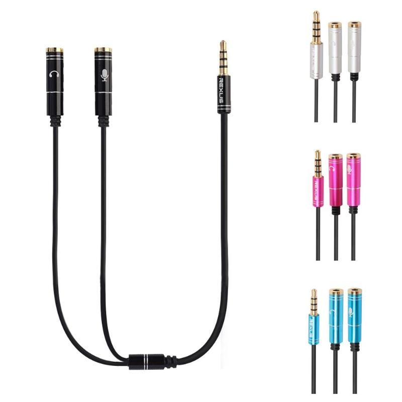 3.5mm Male to Headphone+Mic Audio Splitter Cable for Phone PC Tablet Splitter Cable Adapter Stereo Audio Mic Extension Cable New - ebowsos