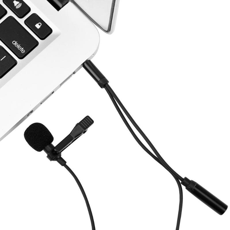 3.5mm Mini Clip Lapel Headset Microphone Studio Mic for Mobile PC Camera ecture Teaching Conference Guide Studio Mic Promotion - ebowsos