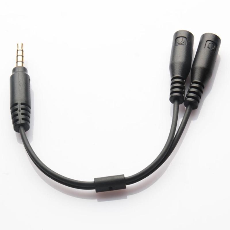 3.5mm Stereo Audio Univesal  (Male to 2 Female) Headphone Mic Y Splitter Cable Adapter For Android and Iphone - ebowsos