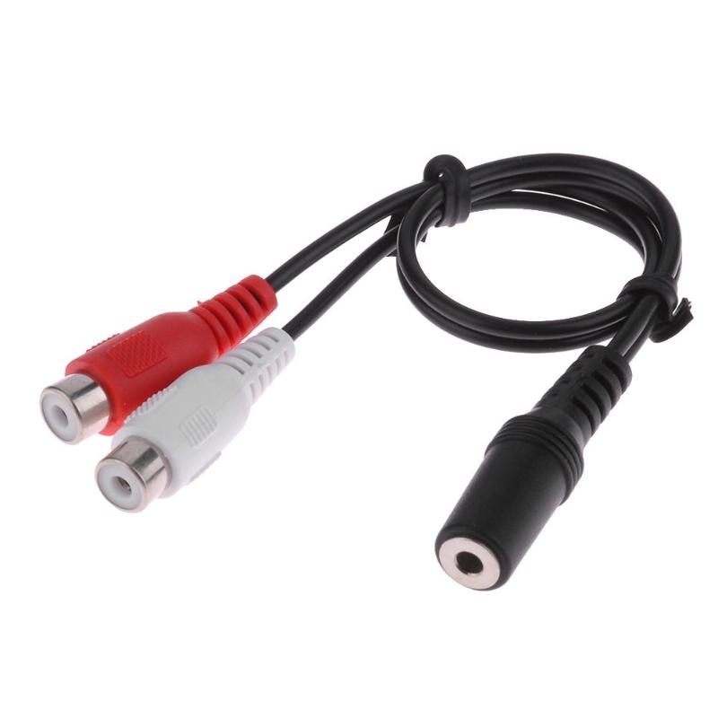 3.5mm Stereo Female to 2 RCA Female Jack Audio Adapter Y Splitter Cable Cord High Quality Digital Audio Video Cables Promotion - ebowsos