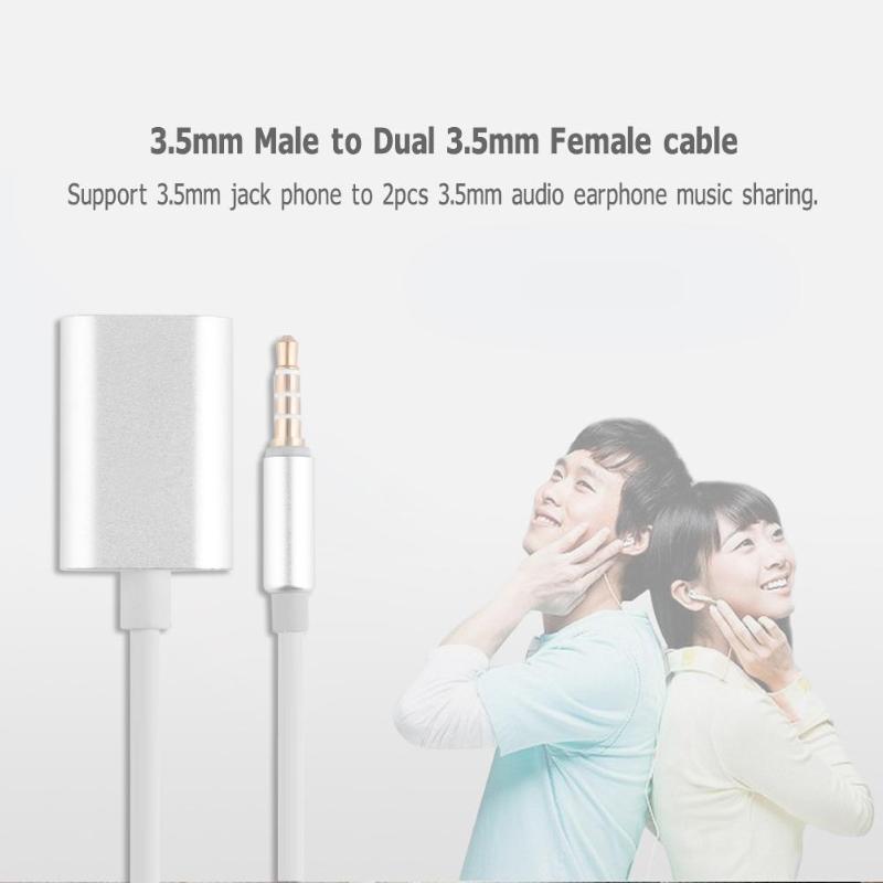 3.5mm TRRS Male to Dual 3.5mm Female Stereo Audio Earphone Splitter Adapter Converter Cable High Quality Splitter Adapter New - ebowsos