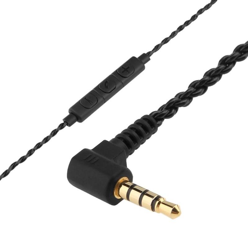 3.5mm TRS Jack DIY Elbow Earphone Audio Cable Repair Replacement Headphone 4 Copper Core Wire with Mic Volume Control Hot Sale - ebowsos