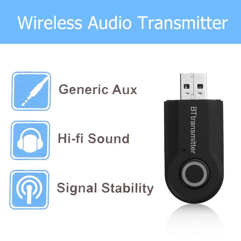 3.5mm Wireless Bluetooth Audio Transmitter Stereo Audio Transmitter TV Computer Adapter Car Wireless Bluetooth Handsfree Car Kit - ebowsos